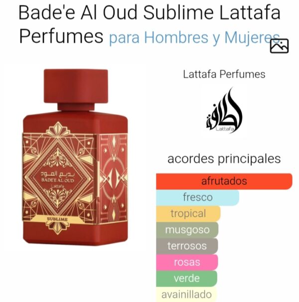 Badee al Oud Sublime Lattafa edp - Imagen 2
